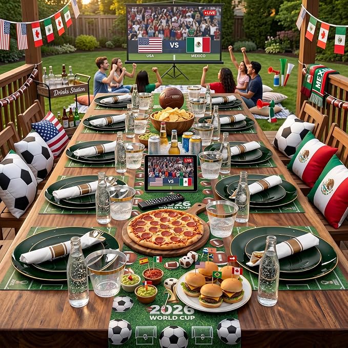 KIRE 350PCS Green and Gold Plates - Plastic Dinnerware Set for Christmas | 50Guests Include 100PC Green Plastic Disposable - 50PCSPre Rolled Napkins with Silverware &50PCS Cups for Wedding/Holiday