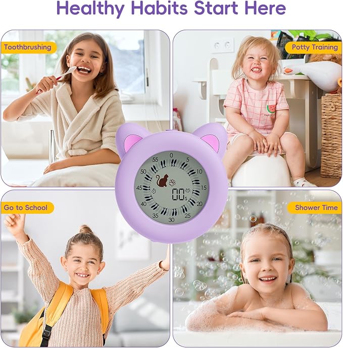 299 Min Visual Timer for Kids with Pause Function, Clock and Alarm | Cat Desk Countdown Timer, ADHD Autism Toddler Support, Cute kitty, Girl Timer for Classroom, Kitchen and Office