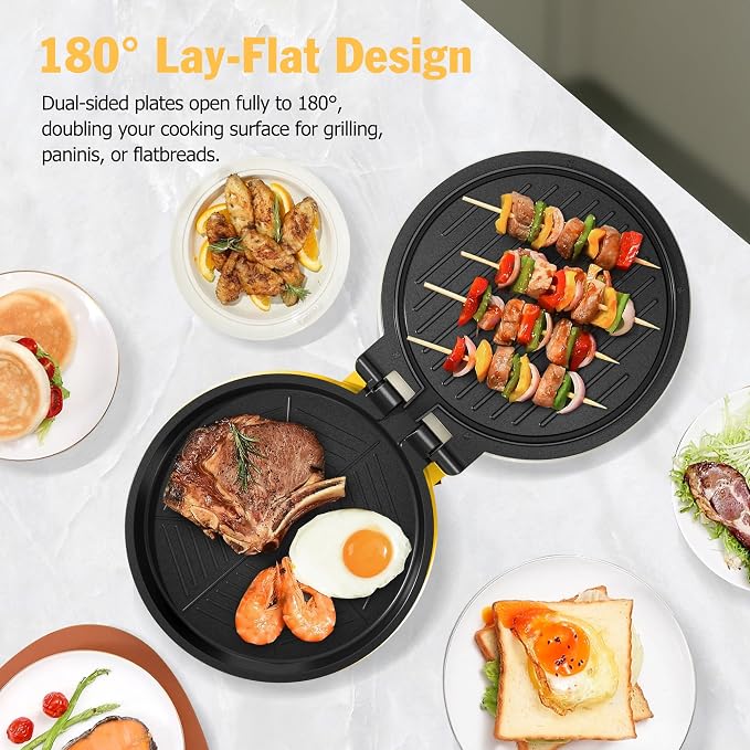 KEINVE 1000W Pizza Maker, 2-in-1 Indoor Griddle and Pizza Cooker, 8.5" 180° Open Nonstick Plate for Quesadilla, Panini, Crepe and More | 8.5" Pizza Cooker, 180° Open Nonstick Plate for Quesadilla, Panini, Crepe and More
