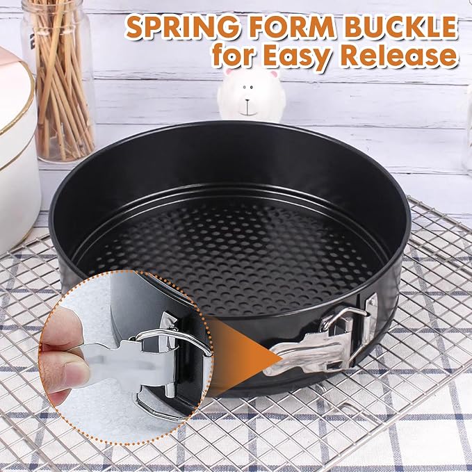 Springform Cake Pan Set, Non-stick 6pcs(7 8 8.5 9.5 10 11Inch) Cheesecake Pan Removable Bottom, Leakproof Round Spring Form Pans Cake Pans Sets for Baking, Included 2pcs Silicone Baking Gloves
