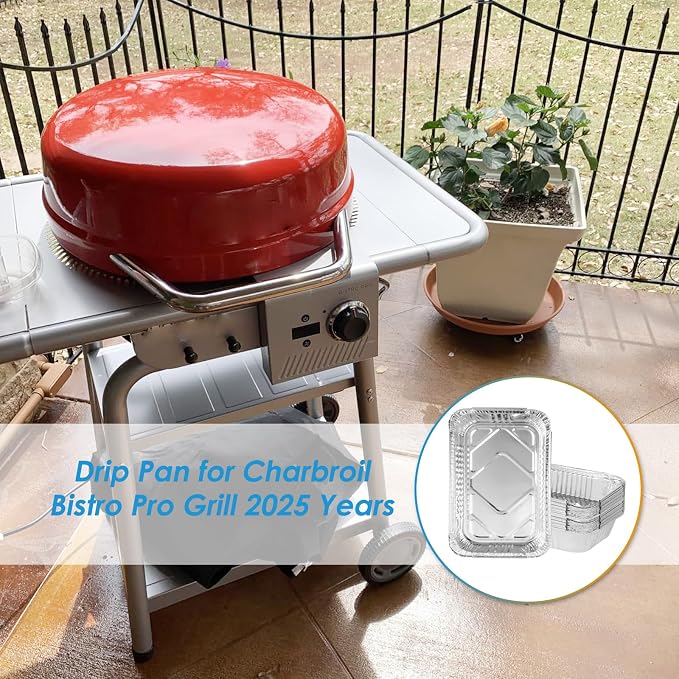 20-Pack Aluminum Disposable Drip Pan for Charbroil Bistro Pro Grill | Grease Catcher Drip Liner for Charbroil Bistro Pro 2025 Years Electric 25302161 25302145 25302146, Collect Cooking Oil