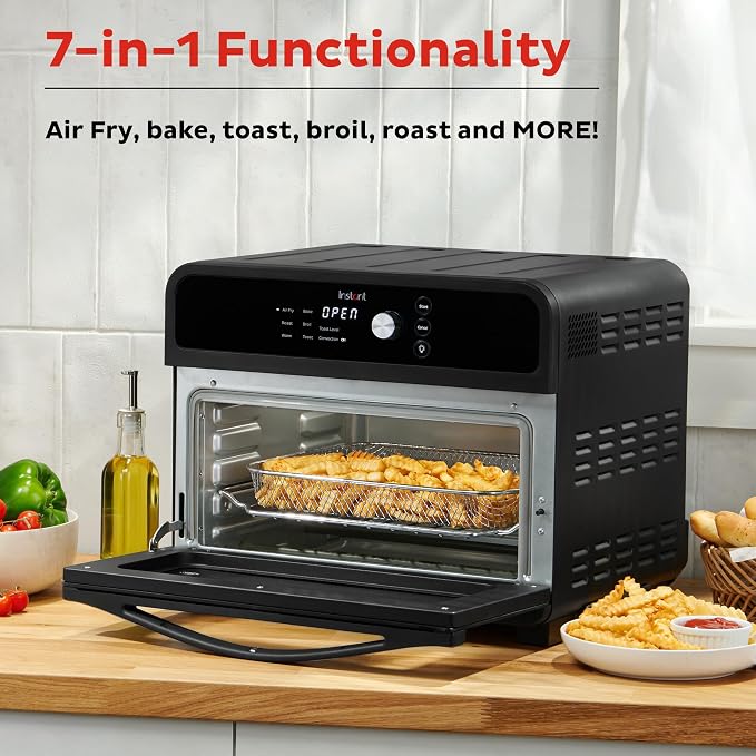 Instant Pot Omni 19QT/18L Toaster Oven Air Fryer, 7-in-1 Functions, Fits 12" Pizza, Crisps, Broils, Bakes, Roasts, Toasts, Warms, Convection, 100+ In-App Recipes, from the Makers of Instant Pot, Black