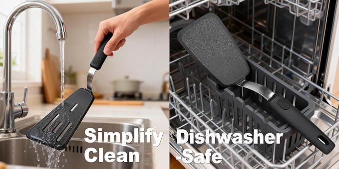 3 Piece Silicone Spatula Turner Set Cooking Utensils Set | Heat Resistant, Flexible Stainless Steel with Silicone, Nonstick Cookware Compatible, Dishwasher Safe
