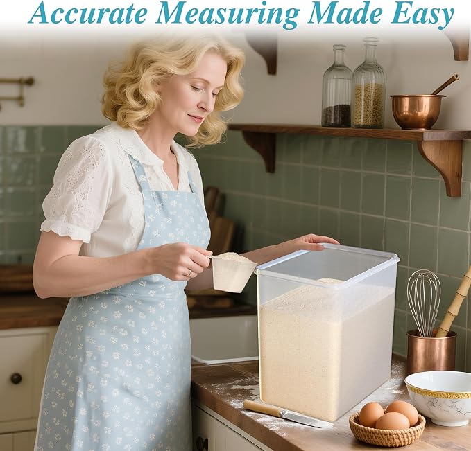 Vtopmart 9.5L Flour Sugar Storage Containers, 2 Pack, Each Fits 12.5 lb | Each for 12.5 lb Flour, Airtight Seal, Multiple Sizes, BPA Free, Food Grade Material, Dishwasher Safe (Not Lids)