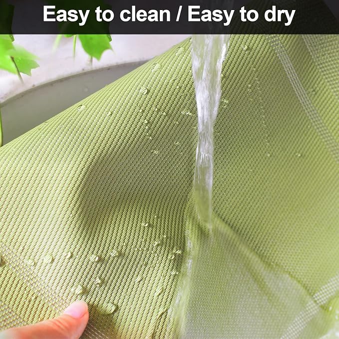 Placemats,Table Place Mats for Kitchen Dining, Heat-Resistant Anti-Skid Stain Washable PVC Table Mats, Easy to Cleaning Woven Vinyl Dinner Mats (Green, 6 Pack)