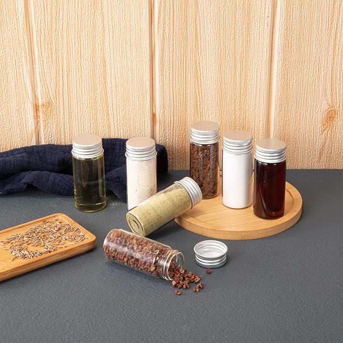 30ml Glass vials 30pcs,With aluminum screw cap30pcs Clear Glass Bottles