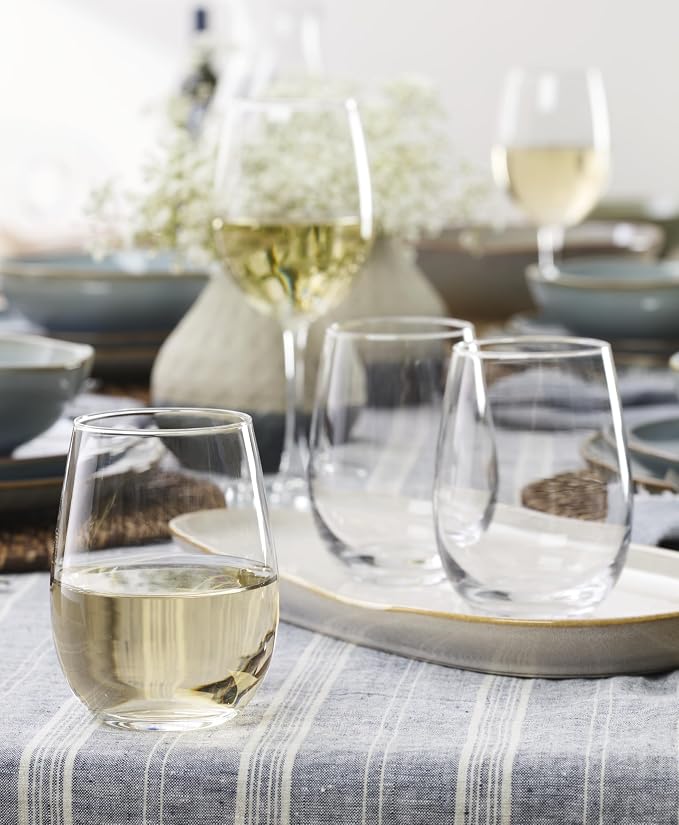 Oneida 896425 5 Oclock Stemless Wine Glasses, Set Of 4