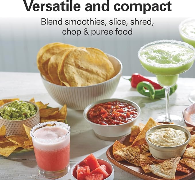 Hamilton Beach Stack & Snap 4-Cup Mini Food Processor & Vegetable Chopper | 250 Watts | Stainless Steel Quad Blade | Easy-Assembly Leak-Proof Bowl | Slicing, Shredding, and Puree | Black | 70510