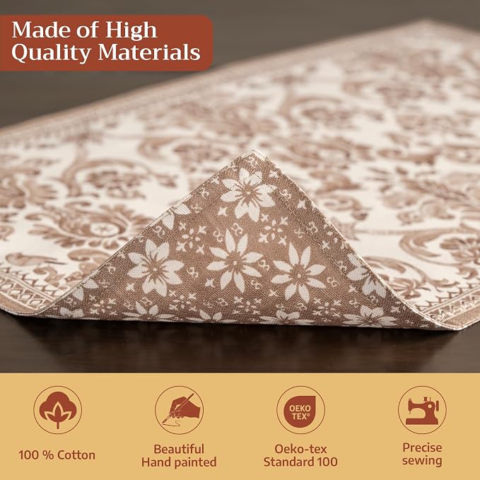 Maison d' Hermine Placemats Set of 4 Reusable 100% Cotton (13"x19") | Cloth Place Mats Washable Table Mats for Kitchen Dining Party Wedding Hotel Home Thanksgiving Christmas - Allure