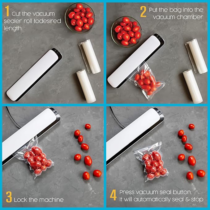 Vacuum Seal Bags, Vacuum Sealer Rolls, 2 Pack, 11 Inch & 8 Inch x 50Ft | Houseables Sous Vide Bags, Food Saver Rolls, Commercial Grade, Vaccum Sealed Storage, Microwave & Freezer Safe, Store A Meal