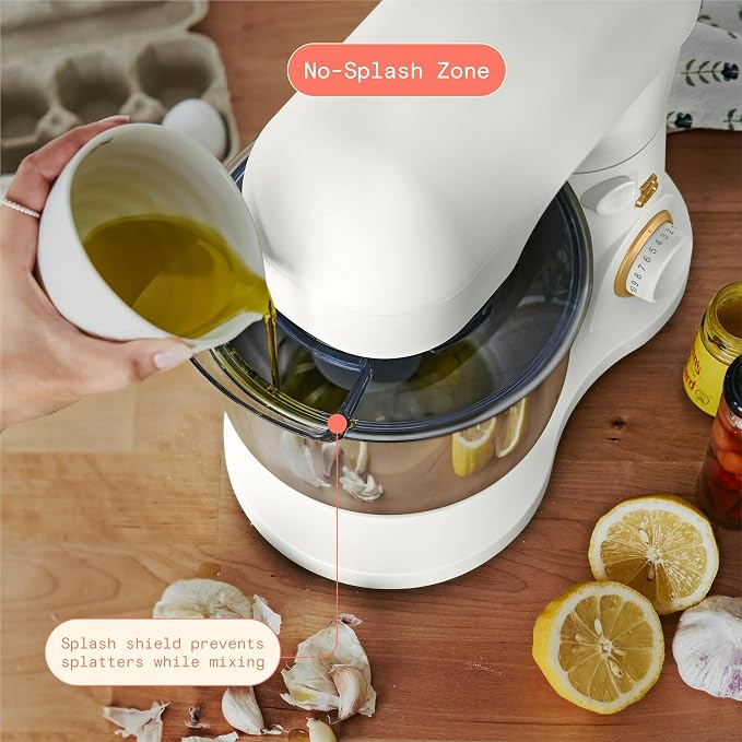 3.5 Qt Stand Mixer, 300W Powerful Motor, Tilt-Head Design with Stainless Steel Bowl, 12 Speeds, Includes Dough Hook Whisk Beater for Baking Mixing