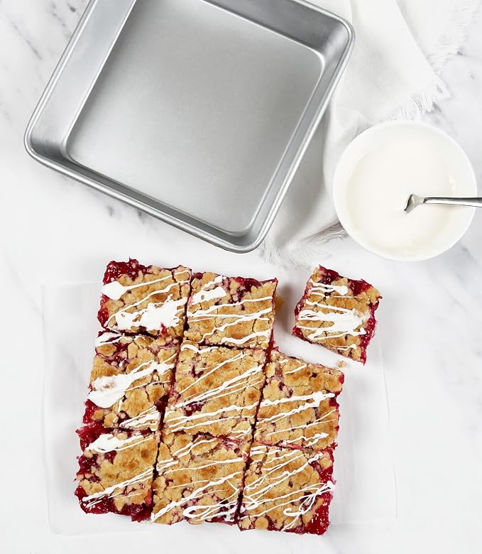 USA Pan Bare Bakeware Traditional Aluminized Steel Uncoated Square Cake Pan, Made without nonstick coating, 8 x 8-Inch