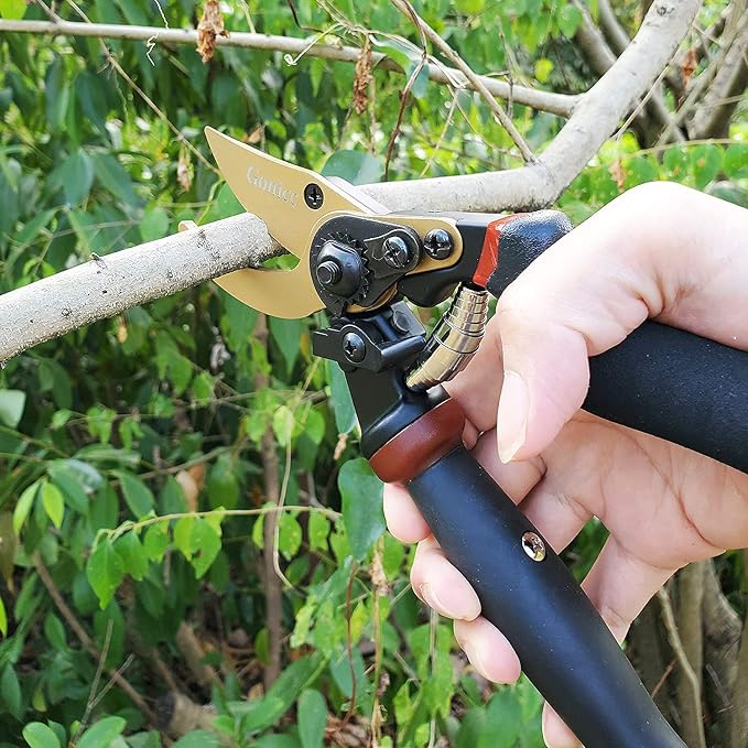 gonicc 8.5" Professional Rotating Bypass Titanium Pruning Shears(GPPS-1014) | Secateurs, Scissors, Pruners with Heavy Duty SK5 Blade. Soft Cushion Grip Handle for Everyone.