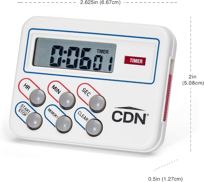 CDN Multi-Task Timer & Clock | Counts Up & Down, 24 Hours by Hours, Minutes & Seconds, Memory, Clock, Stopwatch, Stand, Hang, Magnet Mounting - TM8
