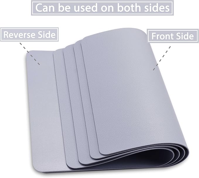 Wipeable Placemats Leather Table Mats Waterproof Heat-Resistant Easy to Clean for Dining Table Set Kitchen Table (6, Pale Blue)