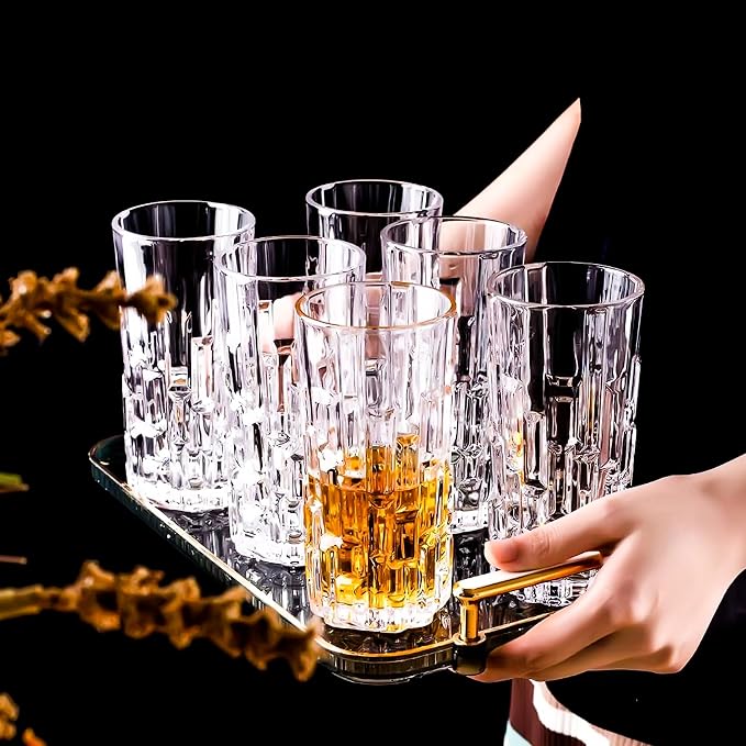 Highball Glasses Set of 6, Water Glasses, Collins Tall Beverage Cups Glassware for Drinks, Water, Beer, Soda, Cocktail 10 OZ