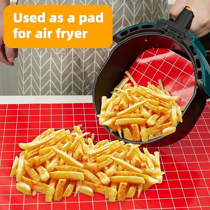 Silicone Baking Mat Roll 12IN*5FT Free Cutting, Non-Slip Pastry Mat, Non-Stick Reusable Air Fryer Liner, Oven Liners, Counter Mat, Freeze Dryer Mat, Easily Cut to Size Fit All Ovens Pans Tins Dishes