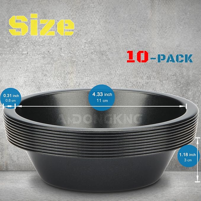 5 Inch Mini Pie Tin, 10-Pack Small Pie Pans | Nonstick Carbon Steel Baking Pans, Ideal For Oven & Instant Pot Baking, Perfect For Mini Pies, Cake, Tarts & Quiches