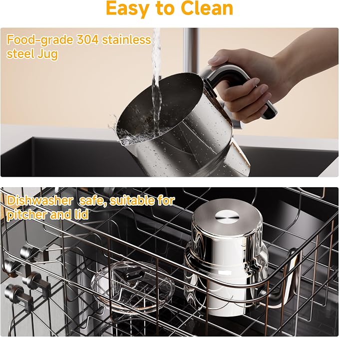 6-in-1 Electric Milk Frother and Steamer, Large Capacity Foam Maker | Detachable Automatic Milk Frother for Hot & Cold Foam, Hot Chocolate Maker, BPA-Free Electric Coffee Drink Mixer