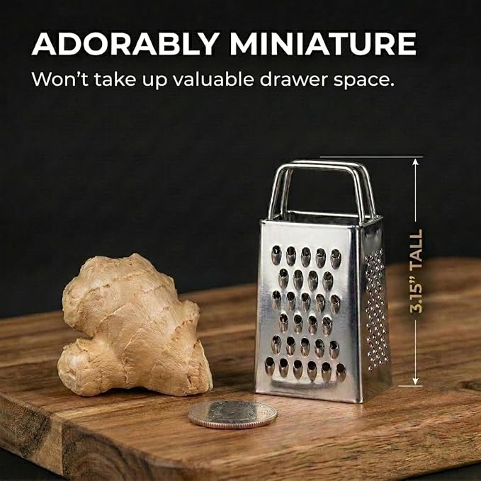 Mini Cheese Grater Gift Set - Funny Chef Gift, Friends, Coworkers, or Foodies | “You Make Life a Little Grater” Card, Mini Grater & Gift Box
