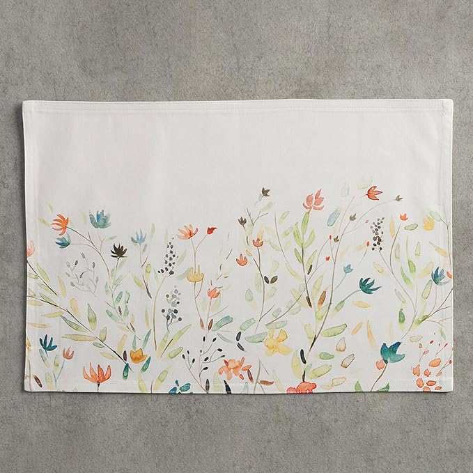 Maison d' Hermine Placemats Set of 4 Reusable 100% Cotton (13"x19") | Cloth Place Mats Washable Table Mats for Kitchen Dining Party Wedding Hotel Home Restaurant Spring Summer - Colmar