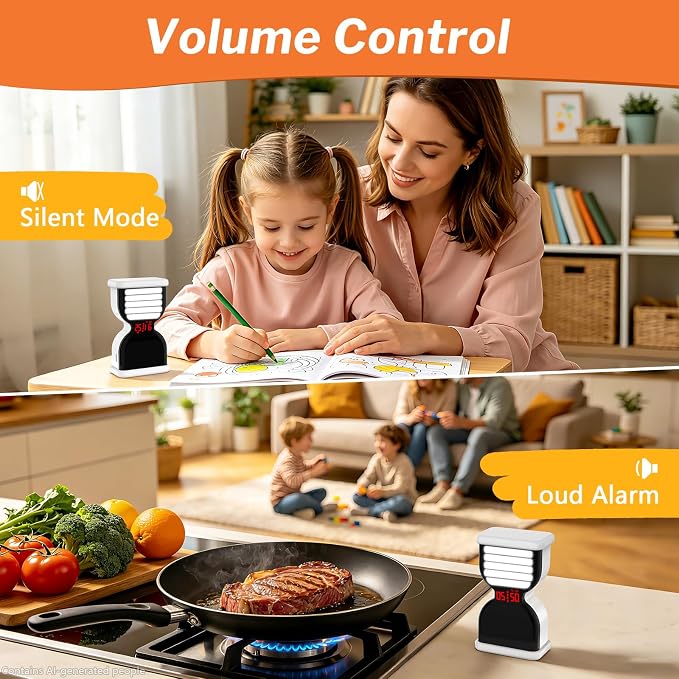 Pomodoro Timer for Productivity, Visual Digital Hourglass Timer | 5/25Min Preset, Custom Countdown Count-up, On/Off, Loud Alarm Mute, Rechargeable Flip Timer for ADHD Tool Study Work Kitchen