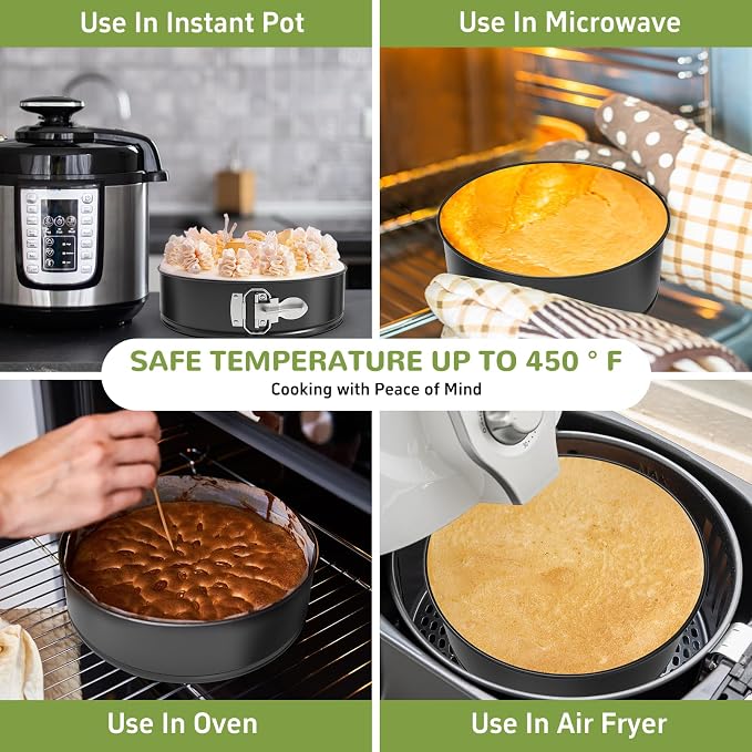 ZeroPone 7 Inch Springform Pan with Removable Bottom | Non-stick Cheesecake Pan with Removable Bottom Small Cake Mold withstands up to 450°F
