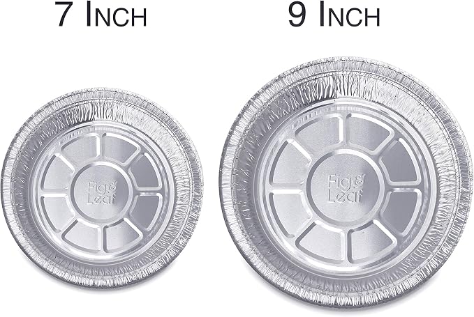 Fig & Leaf (270 Pack) Premium 9-Inch Round Foil Pans with Plastic Dome Lids l Heavy Duty l Disposable Aluminum Tin for Roasting, Baking, Cake or Cooking
