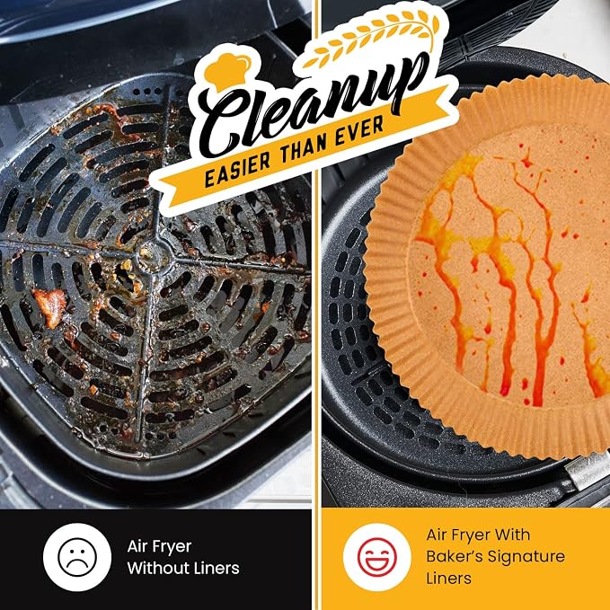 Small Round Air Fryer Liners 6.3", 125 Pcs Disposable for 2-4 qt Basket | Non-stick & oil-proof parchment for easy cleanup; unbleached natural wood pulp fits compact 2-4 quart models