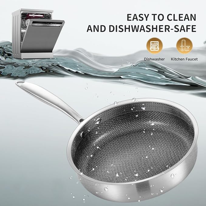 LOLYKITCH 3-Quart Deep Skillet with Lid | 10 Inch | Riveted Handle | Hybrid Nonstick | Sauté Pan | Dishwasher & Oven Safe | 2-3 Servings | Induction Compatible