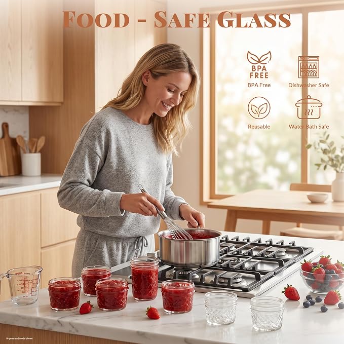 CycleMore 40 Pcs 4oz Crystal Mini Mason Jars, Silver Separable Lids | Airtight, BPA-free, Reusable, WasherSafe, Small Canning Jars for Jam, Honey, Samples, Wedding Favors, DIY Candles