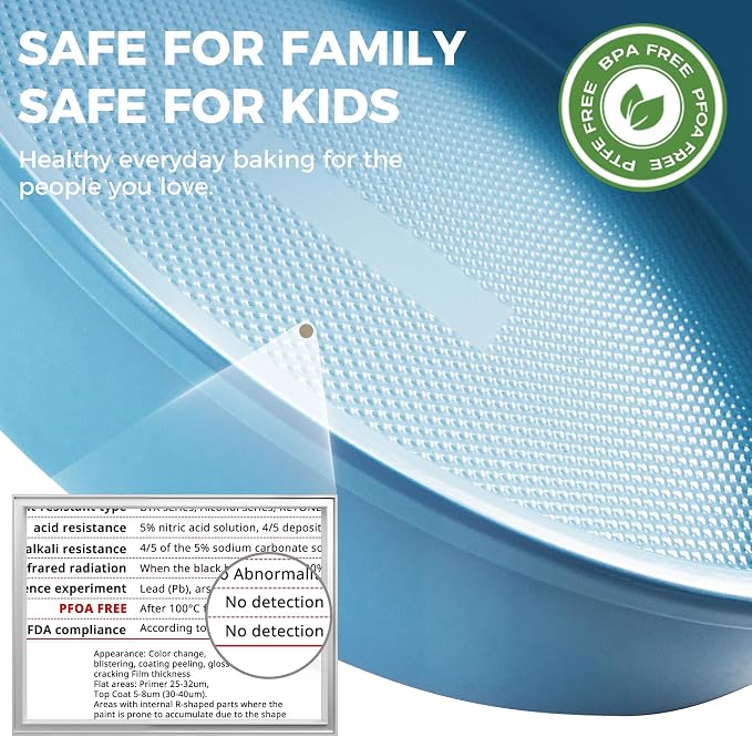 Ceramic Nonstick 9” Round Cake Pans, Heavy-Duty Aluminized Steel | Non-Toxic 9 Inch Round Cake with Diamond Texture, Cake Pans 9 Inch Round for Baking Cheesecake, Cream, 2-Pack