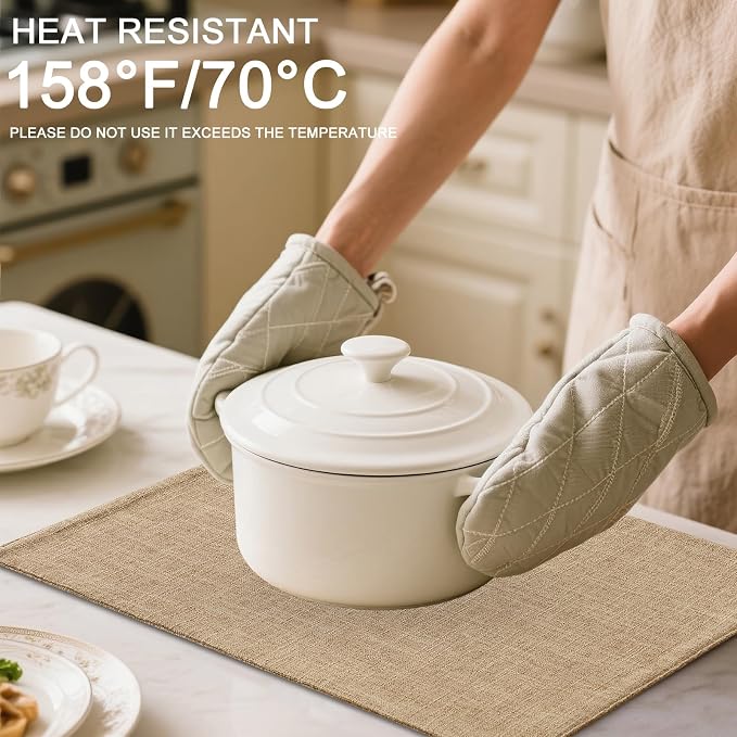 Homaxy Cloths Placemats for Dining Table Set of 6, 13" x 19", Flaxen | Heat Resistant, Washable, Cotton Linen Blend Table Mats, Easy to Clean Place Mats, Indoor Outdoor