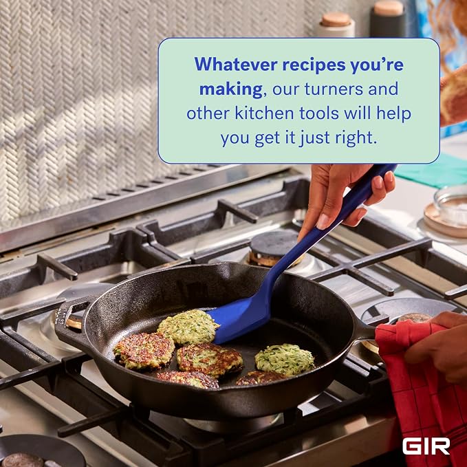 GIR: Get It Right Premium Silicone Spatula Turner - Non-Stick Heat Resistant Flip Spatula for Pancakes, Eggs, Cooking, Baking, and Mixing | Ultimate-13 IN IN, Navy