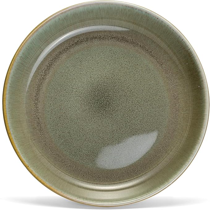 Sango Resona Moss Green Stoneware Bowls (Set of 4) – Durable Stoneware with Reactive Glaze Finish, Microwave & Dishwasher Safe, Perfect for Everyday Dining & Entertainment