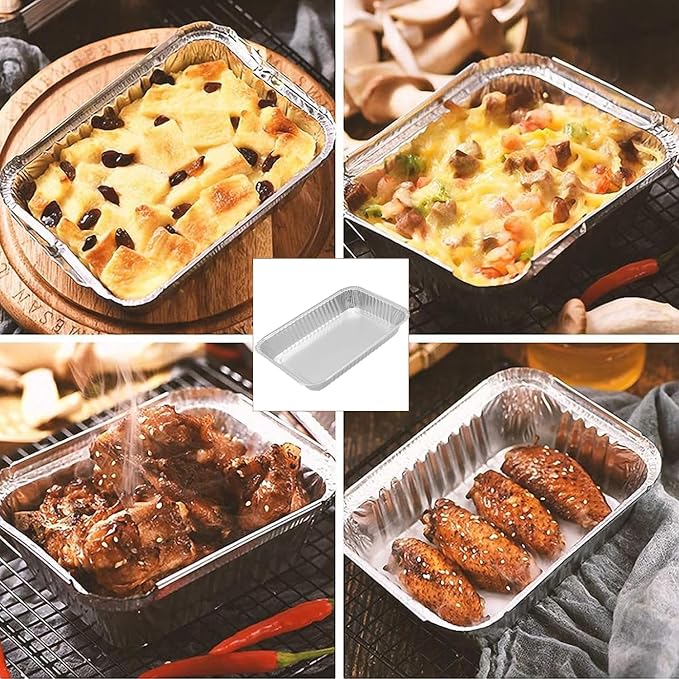 Universal 20-Pack Aluminum Grill Drip Pans for 6415 Weber Grill & Ninja | Disposable Foil Grease Tray Liners for Weber Spirit, Traveler, Genesis, Q Series, Ninja OG700 Series
