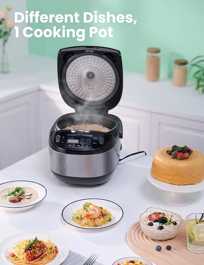 COMFEE' Japanese Style Rice Cooker with Fuzzy Logic, 10-Cups Uncooked Rice