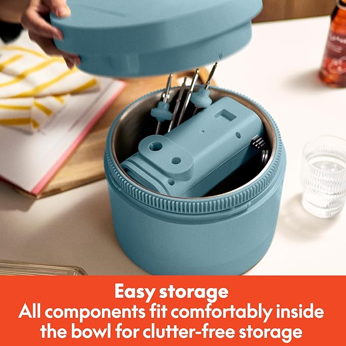 bella 3.5 Qt Hand & Stand Mixer, 2 in 1 Electric Mixer with Bowl, Surf