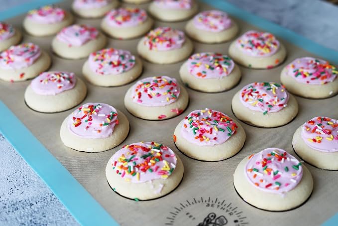 Macaron Baking Mat Silicone Non Stick, Full Sheet Reusable Pack of 2 Blue | Non-Stick Macaron Mat for Perfect Baking, Dishwasher & Oven Safe, For Macarons, Cookies, Bread and More, 16x24” (40x60cm)