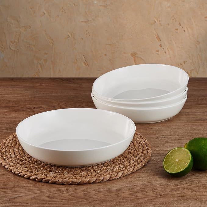 Mikasa Samantha Bone China Lightweight Chip Resistant Set of 4 Pasta Bowls Set, 9 Inch