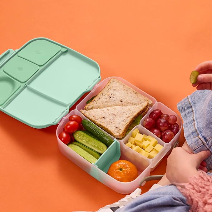 b.box Lunch Box, 8.5 Cup Bento Box for All Ages, Snack Box, Food Containers | Lunch Box Kids + Adults, Lunch Containers, 4 Compartments, Leak Proof, Dishwasher Safe, BPA Free, PFAS Free — Spearmint