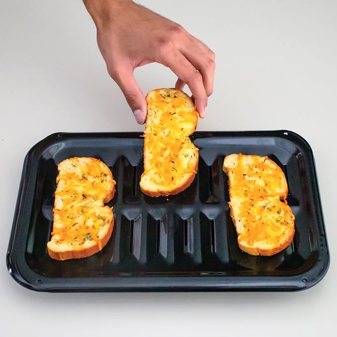 Small 2-Piece Broiler Pan & Grill Set Porcelain-on-Steel 13"x8-3/4"x1-3/8" Broiler Pan for Oven, Black Whirlpool 4396923, Maytag, Kitchen-Aid replacement