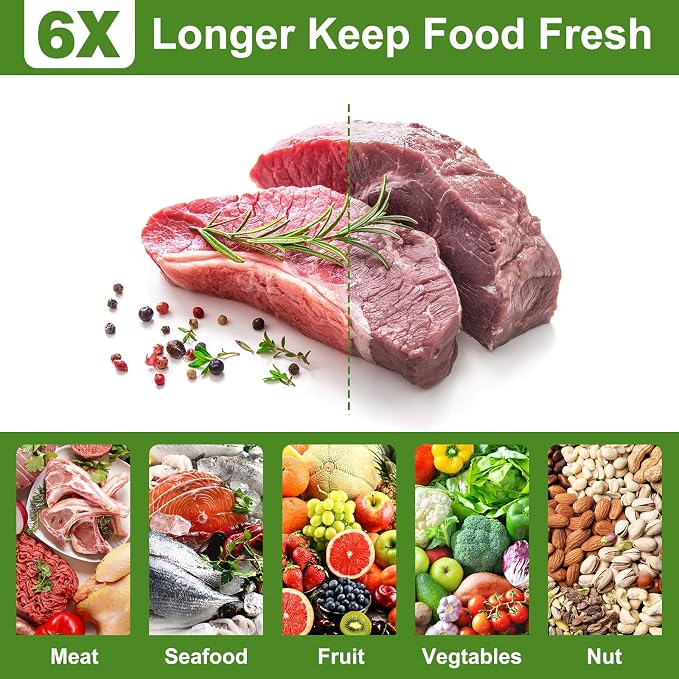 Vacuum Sealer Bags for Food Storage, 3 Rolls 8" x 33', Cut-to-Size Bags | 3Mil Embossed BPA-Free Puncture-Resistant Rolls, Universal Fit for Sous Vide, Meal Prep, Freezer Storage & Food Preservation