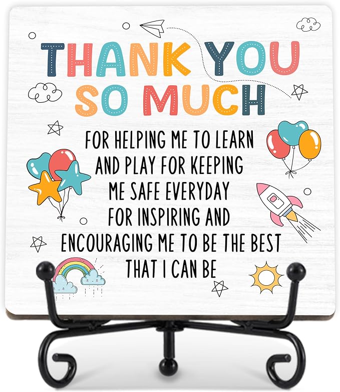 Teacher Appreciation Gifts for Women Men | 5" Wooden Plaque Sign for Mentor Teacher Gifts | Minimalism Gift from Student Desk for Home Office Decor - A04