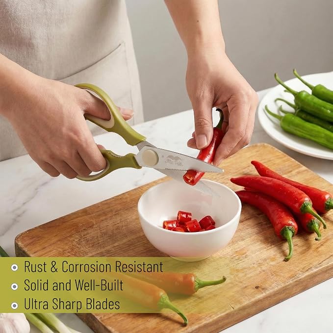 Mr. Pen- All Purpose Kitchen Shears with Protective Sheath, 2 pcs, 8 Inch | Dishwasher Safe, Stainless Steel Food Scissors with Micro-Serrated Blades, Soft Grip, Durable Utility Kitchen Shears