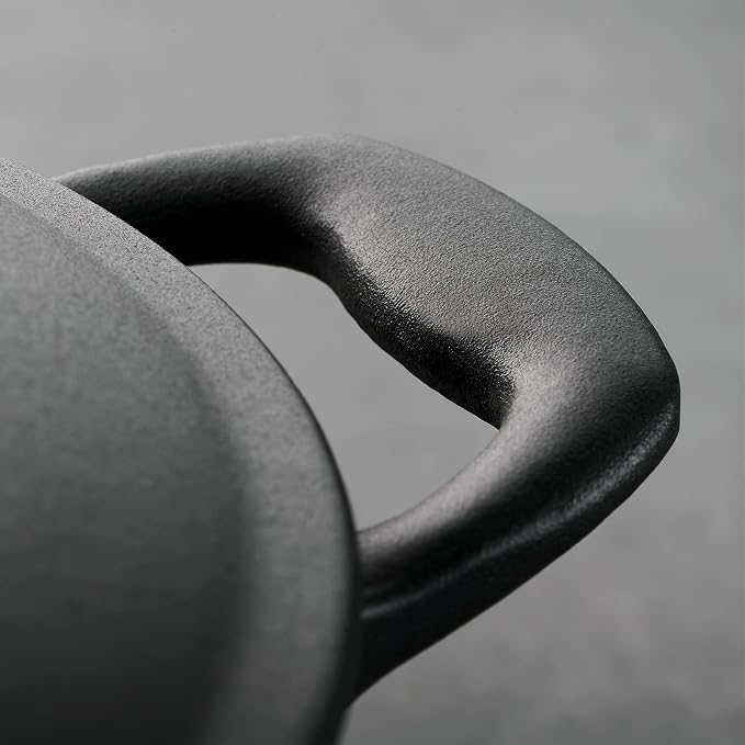 Tramontina Bestow Enameled Cast Iron 5.5-Qt Round Dutch Oven Pot with Lid | Great for Braising, Roasting and Bread Baking - Matte Black with Gold Knob