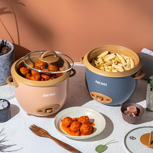 AROMA® 6-Cup (Cooked) One-Touch Pot Style Rice Cooker with CoreCoat™ PFAS-Free Nonstick Ceramic Surface (1.5 Quarts)