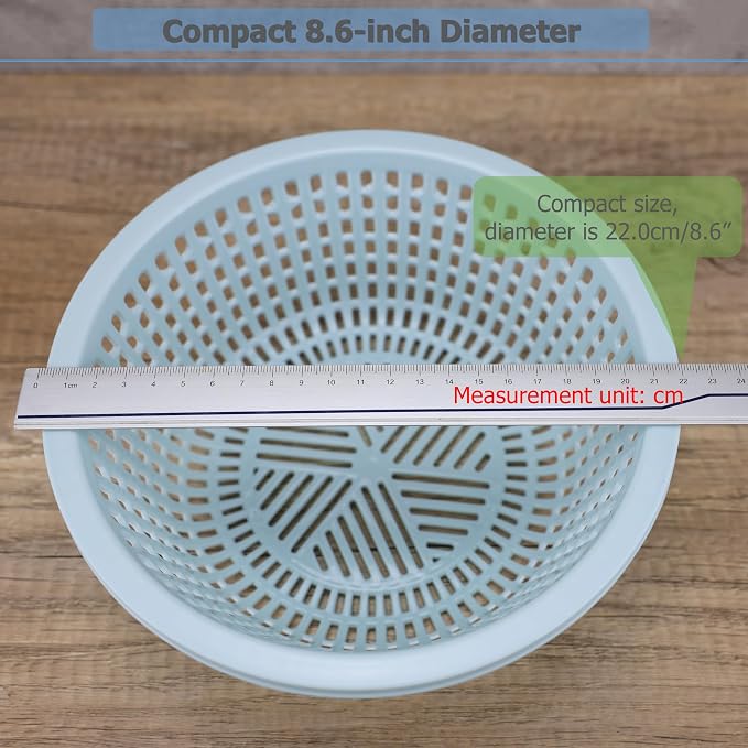 EIKS 8.5-inch Small Colander, Plastic Strainer Basket - 3 Pack | For Rinsing Draining and Air Drying, Veggies Berry Fruits, Meal Prep