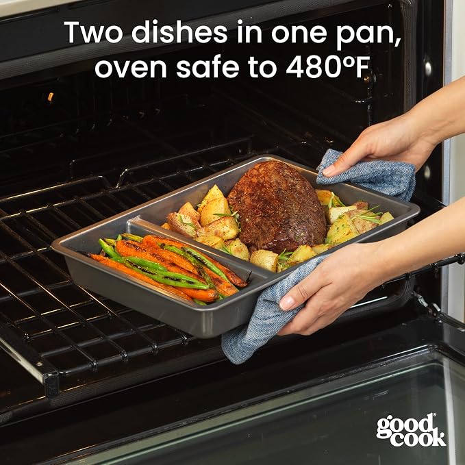 GoodCook Premium Nonstick divided Baking Pan, 9 x 13-Inch