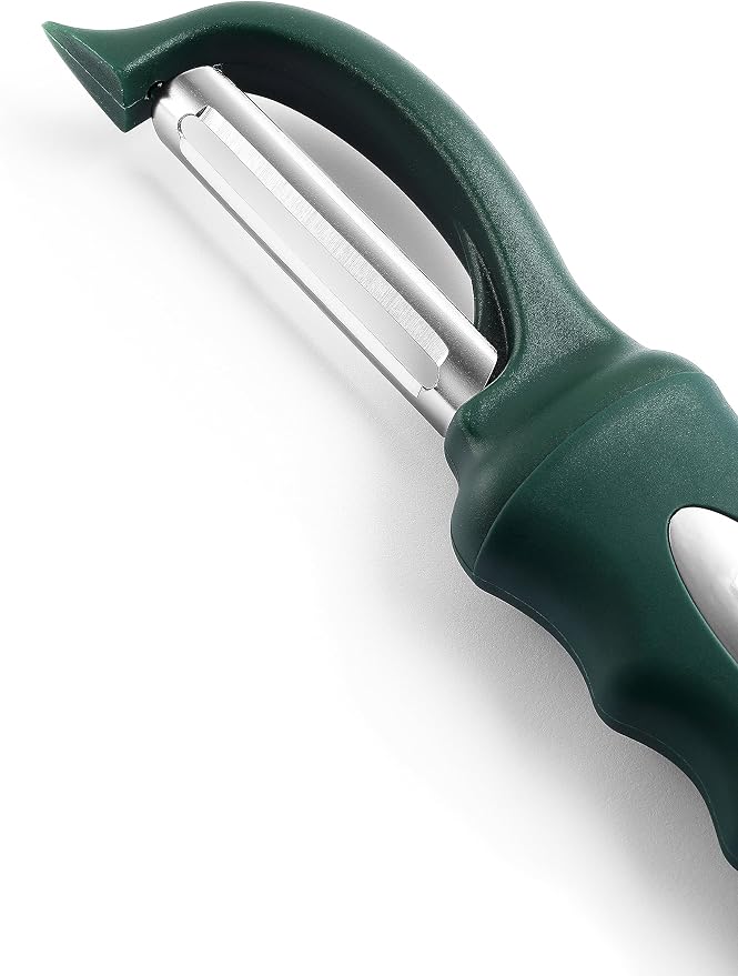Spring Chef Potato Peeler for Kitchen with Soft Grip Handle, Pine Green | Premium Vegetable Peeler w/ Sharp Stainless Steel Blades, Multifunctional Food Peeler for Apple, Carrot, Cucumber, Fruit